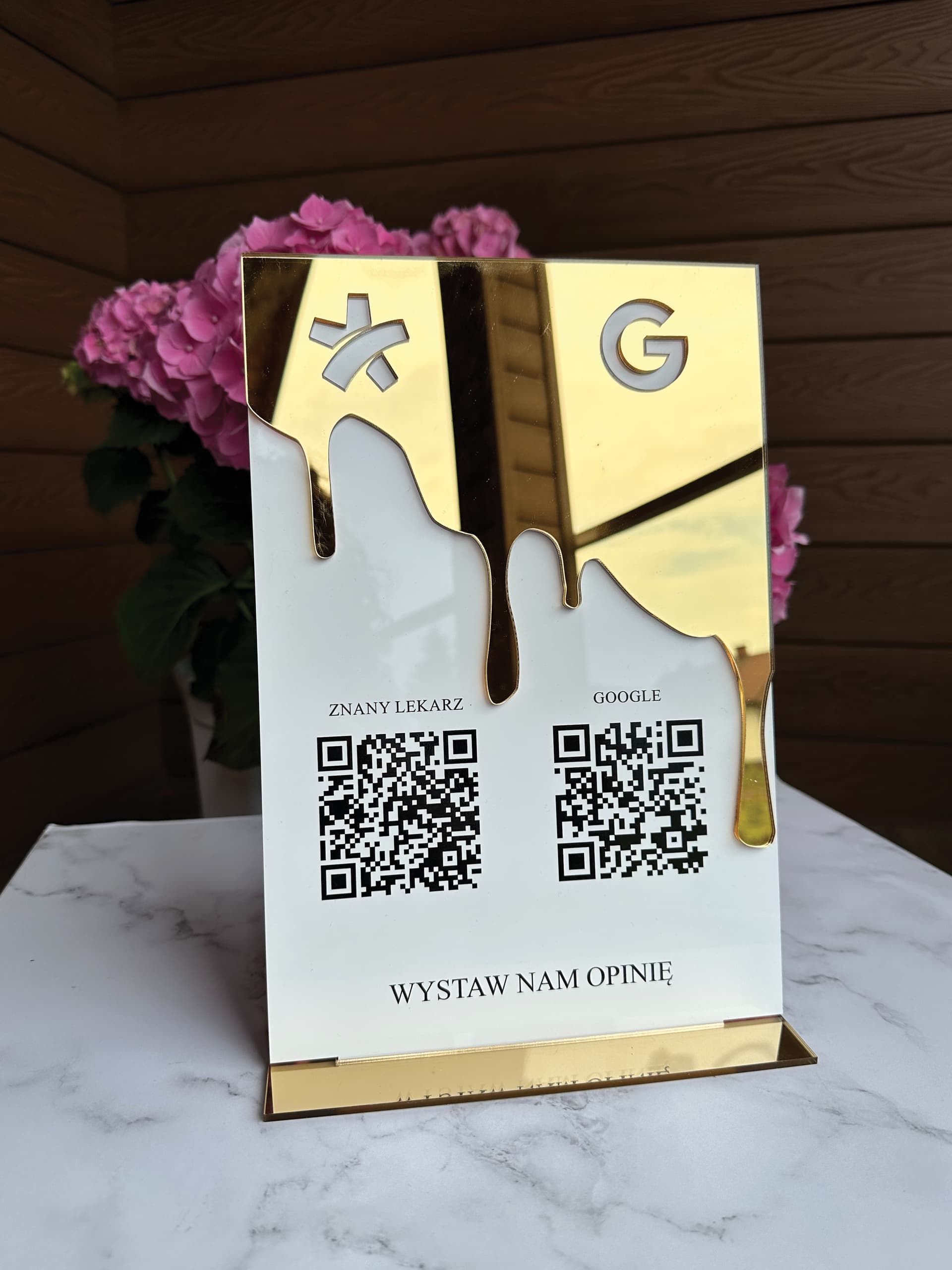 Tabliczka QR lane złoto